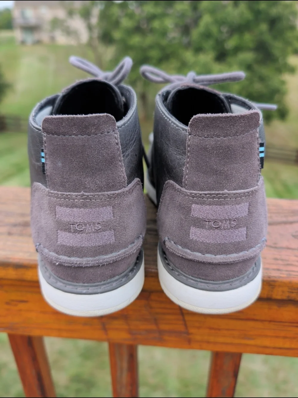 TOMS Mens Navi Moc Chukka Leather Waterproof Boot - Smoke Grey Sz 8